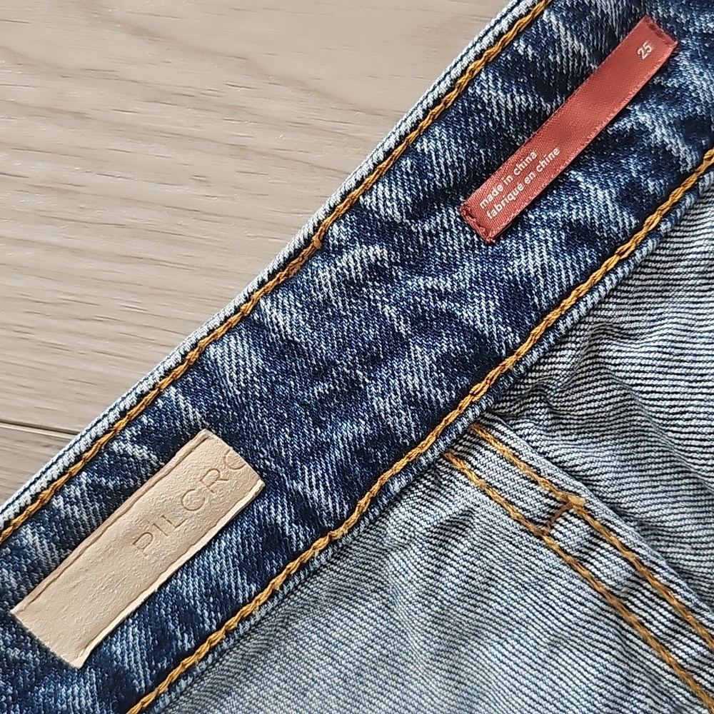 Anthropologie Pilcro The Vintage Straight Distressed Denim High Rise Jeans Sz 25 - Picture 9 of 16